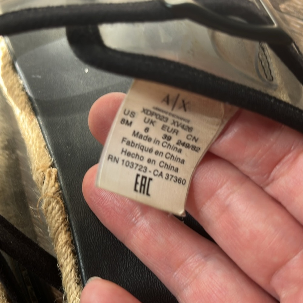 A|X Armani ExchangeClear 2-Strap Slide Espadrille Sandal/ Size EU 39 - Picture 10 of 13
